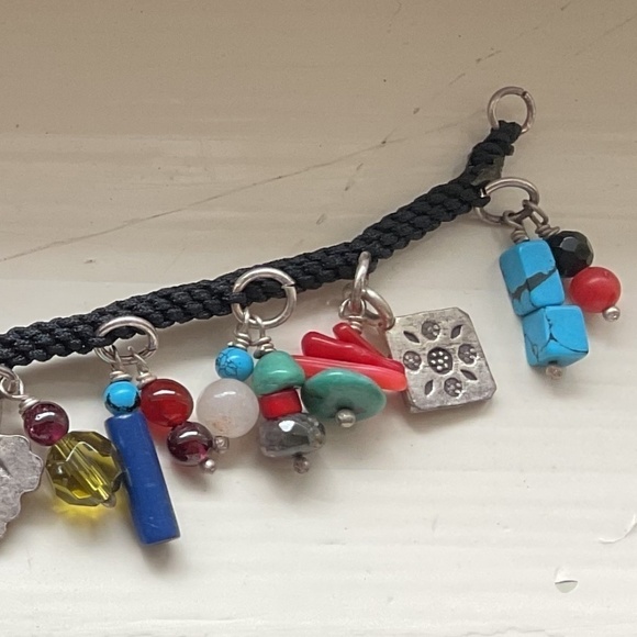 Hand Made Tibetan Sterling Silver/Colorful Glass Beads Bracelet New - Picture 10 of 10